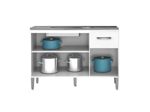 Balcão de cozinha França para pia 1,18 - Branco - Imagem 2