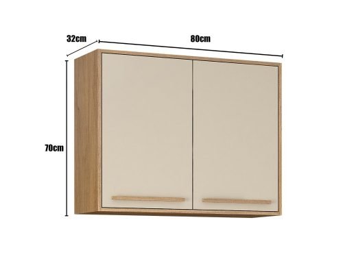 Armário Aéreo de Cozinha Salvador 0,80m - Cinamomo / Off White - Imagem 2