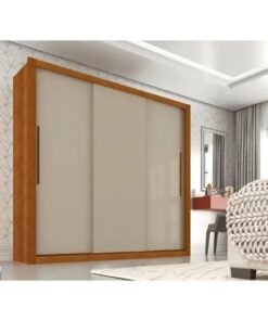 Guarda-Roupa Panamá 3 portas de correr - Cinamomo/Off White Flex