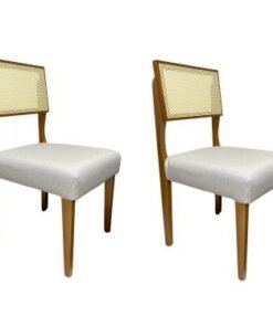 Conjunto Cadeiras Grécia 2 unidades - Mel/Bege Linho