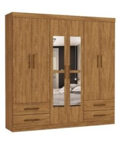 Guarda-Roupa Hércules c/ espelho 6 portas e 4 gavetas - Cinamomo