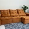 Sofá Retrátil Reclinável Atenas 2.70m - Terracota Veludo