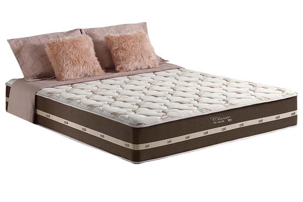 Box Baú Casal Eli Korino Marrom Blindado + Colchão Casal Classic Marrom Molas Superlastic 138x188x64 Anjos - Imagem 4