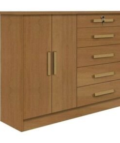 Cômoda sapateira New Athos 5 gavetas 2 portas - Cinamomo