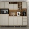 Armário Kit de Cozinha Petra 11 portas - Cinamomo/Off White