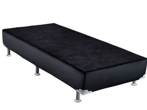 Base Box Sommier Solteiro Corino Preto - 88x188x30