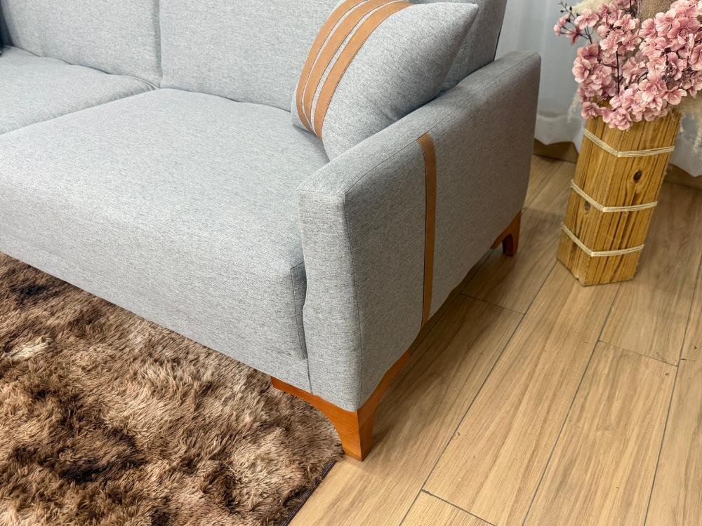 Sofa Cama Luizi 2.09m - Cinza Linho - Imagem 6
