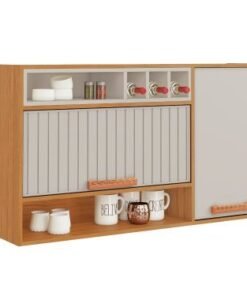 Armário de Cozinha Aéreo Nápoles 1,20m  - Cinamomo/Off White