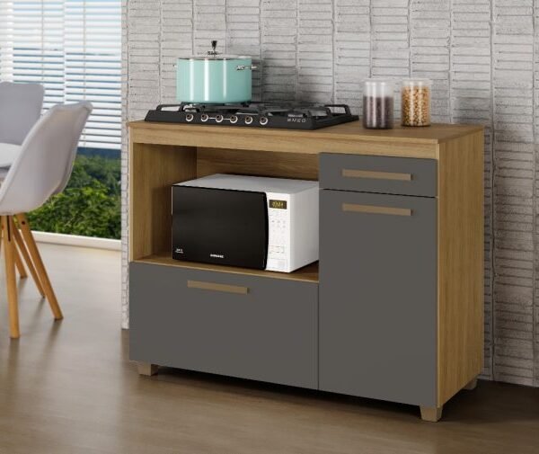 Balcão Cronus Cooktop 4 Bocas - Cinamomo/Grafite