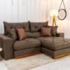 Sofá Retrátil Reclinável Gran Bello 2.50m Linho Marrom - Molas Ensacadas Pocket