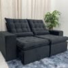 Sofá Retrátil Reclinável Small 2.00m - Preto Veludão