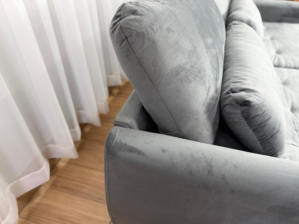 Sofá Cama Retrátil Reclinável Amaranto 1.90m Mod.80 - Cinza Veludo - Imagem 5