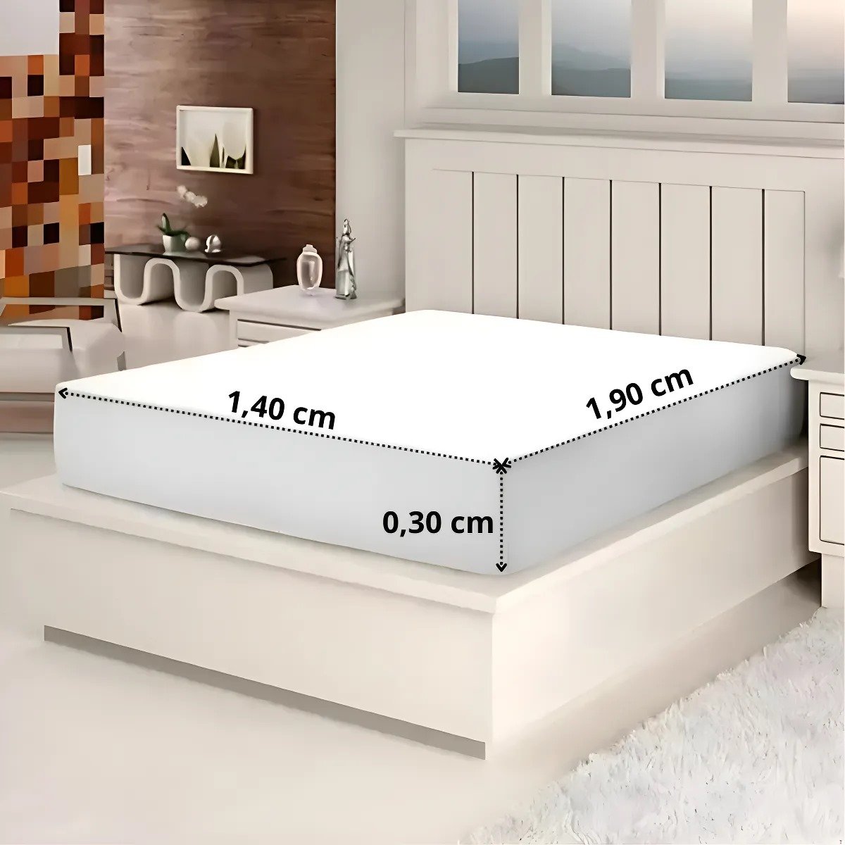 Protetor de Colchão Impermeável Casal - 1,40x1,90x0,30m - Imagem 3