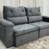 Sofá Retrátil e Reclinável REF 2030 2.00m - Cinza Veludão