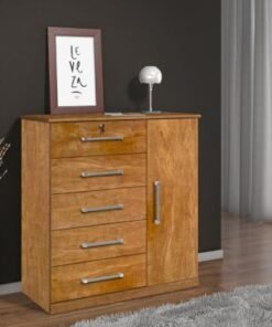 Cômoda 5 gavetas 1 porta Ref.: 012 - Cinamomo