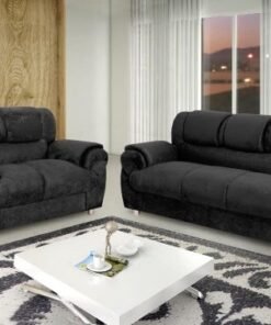 Conjunto de sofá 2 x 3 lugares REF 7025 - Preto