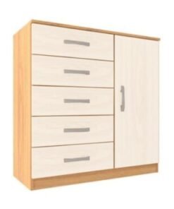 Cômoda Sapateira 5 gavetas Itaipu  - Cinamomo/Off White