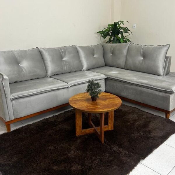 Sofá de Canto 2 x 3 Lugares Malibu  - Capuccino Veludo