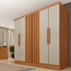 Guarda-Roupa Itaperuna 6 portas Ripado 1.80m - Cinamomo/Off White