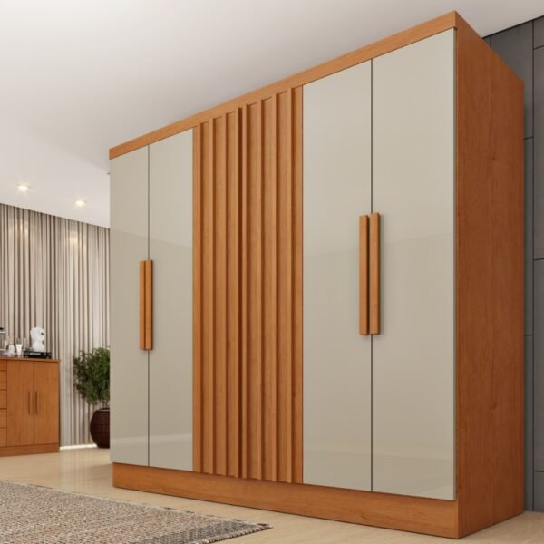 Guarda-Roupa Itaperuna 6 portas Ripado 1.80m - Cinamomo/Off White