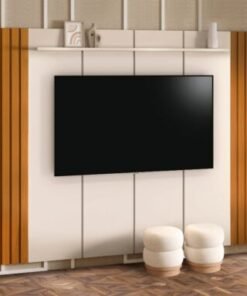 Painel Veyron 2.45 75"- Off White/Cedro