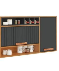 Armário de Cozinha Aéreo Nápoles 1,20m  - Cinamomo/Grafite