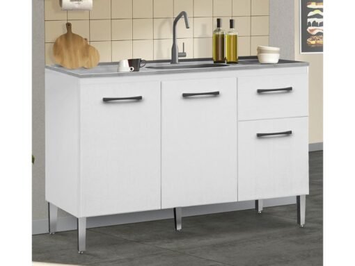 Balcão de cozinha França para pia 1,18 - Branco