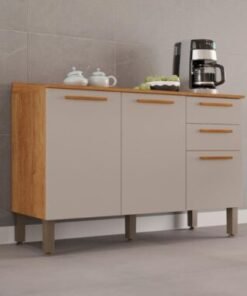 Balcão de Cozinha New Valência 1,20m -  Cinamomo/Off White