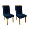 Conjunto Cadeiras Londres 2 unidades - Cinamomo/Azul Veludo