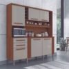 Armário Kit de Cozinha Catar 6 Portas 2 Gavetas - Cinamomo/Off White