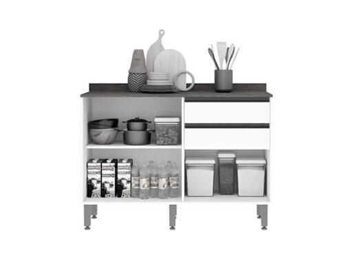 Balcão de Cozinha Pérola 1,20 - Cinamomo/Off White - Imagem 2