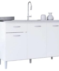 Balcão de cozinha Poquema para pia 1,20 - Branco