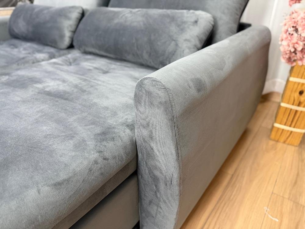 Sofá Cama Retrátil Reclinável Amaranto 1.90m Mod.80 - Cinza Veludo - Imagem 4