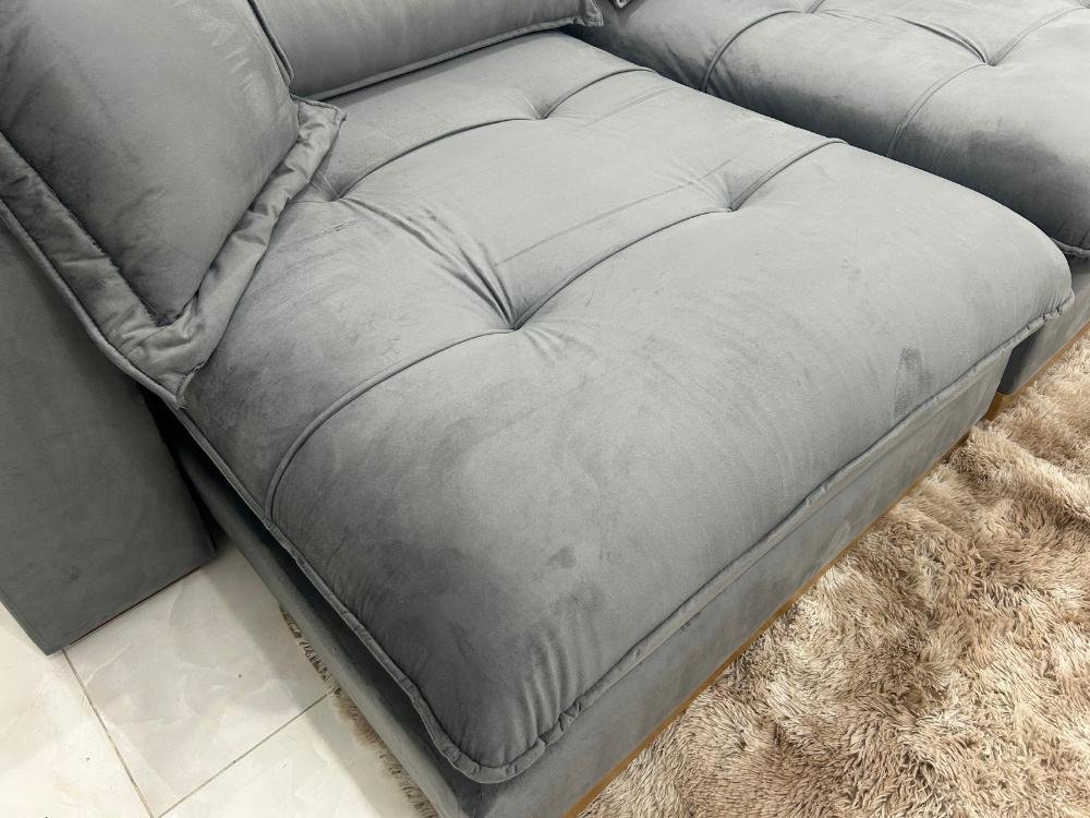 Sofá Retrátil e Reclinável Kioto 2.30m - Cinza Veludo - Imagem 8