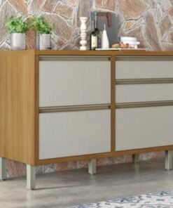 Balcão de Cozinha Baronesa 1,20m - Freijó/Off White