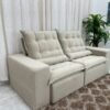Sofá Retrátil Reclinável Small 2.30m - Bege Veludão