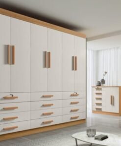 Guarda-Roupa Mônaco 6 portas e 12 gavetas - Cinamomo/Off White
