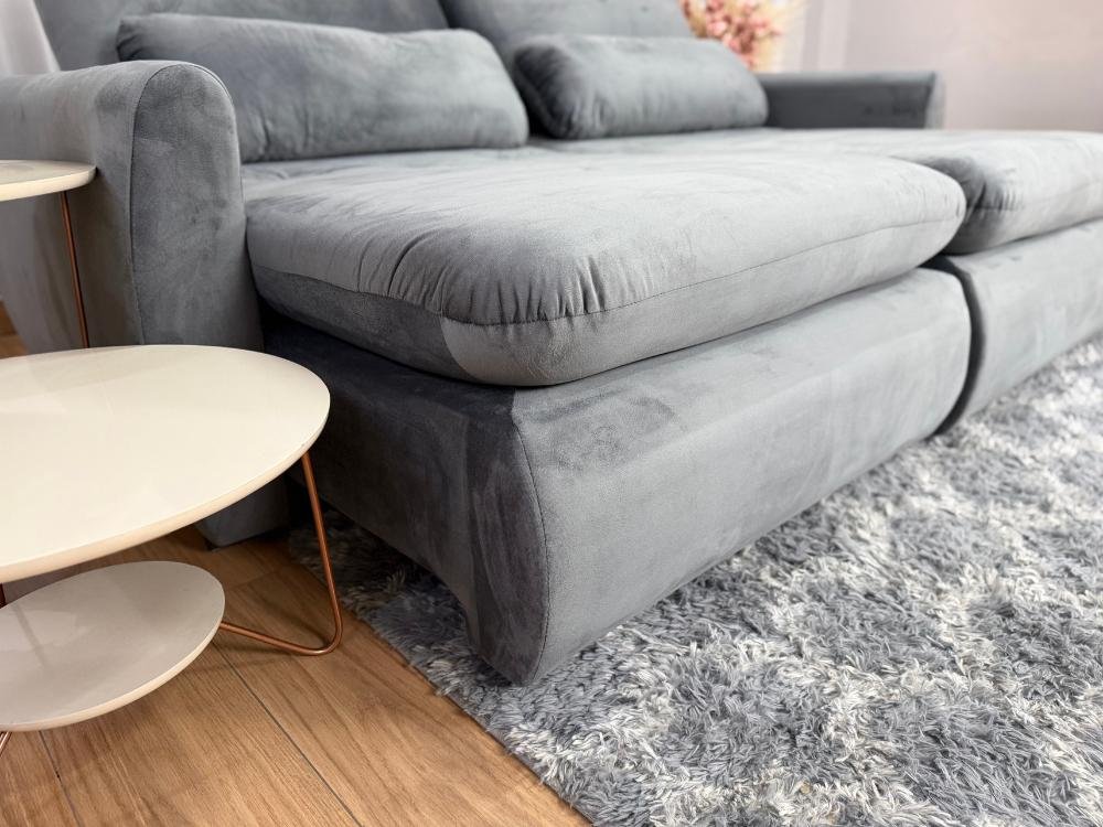 Sofá Cama Retrátil Reclinável Amaranto 1.90m Mod.80 - Cinza Veludo - Imagem 6