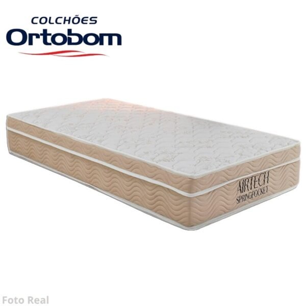 Colchão Solteiro Airtech Springpocket 88x188x25 Molas Ensacadas - Ortobom