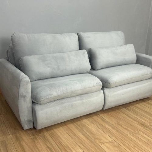 Sofá Cama Retrátil Reclinável Amaranto 1.90m Mod.80 - Prata Veludo - Imagem 3