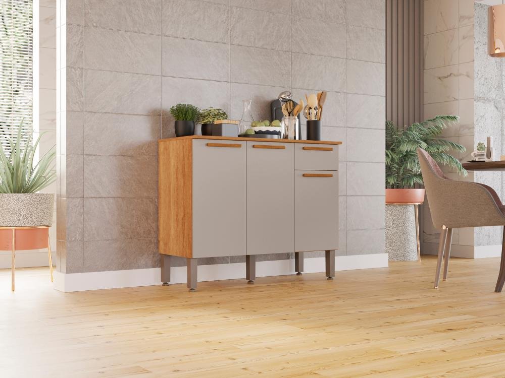 Balcão de Cozinha Madri 1,05m - Cinamomo/Off White