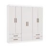Guarda-Roupa Hércules 6 portas e 4 gavetas - Branco