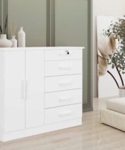 Cômoda Sapateira New Athos 5 gavetas 2 portas - Branco