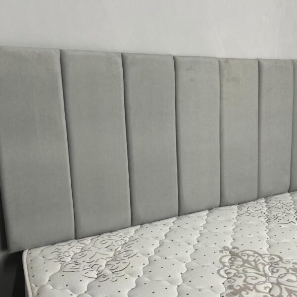Cabeceira Clean Casal - Prata Veludo