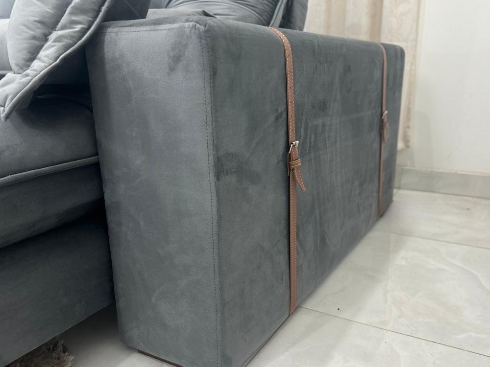 Sofá Retrátil e Reclinável Kioto 2.30m - Cinza Veludo - Imagem 3