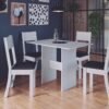 Mesa de Jantar Karla Com 4 Cadeiras - Branco/Preto