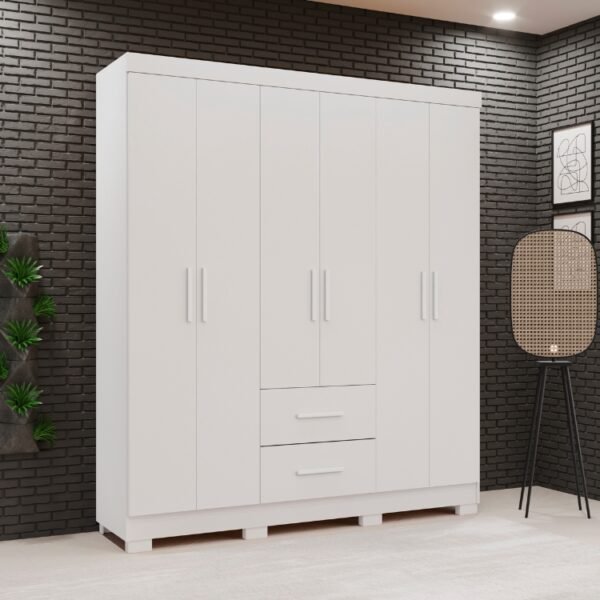 Guarda-Roupa Estrela 6 portas - Branco