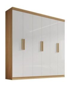 Guarda-Roupa Colibri 6 Portas e 6 Gavetas - Cinamomo/Off White