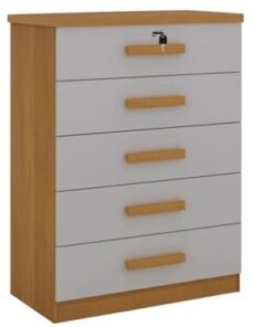 Cômoda Ipanema 5 gavetas - Cinamomo/Off White