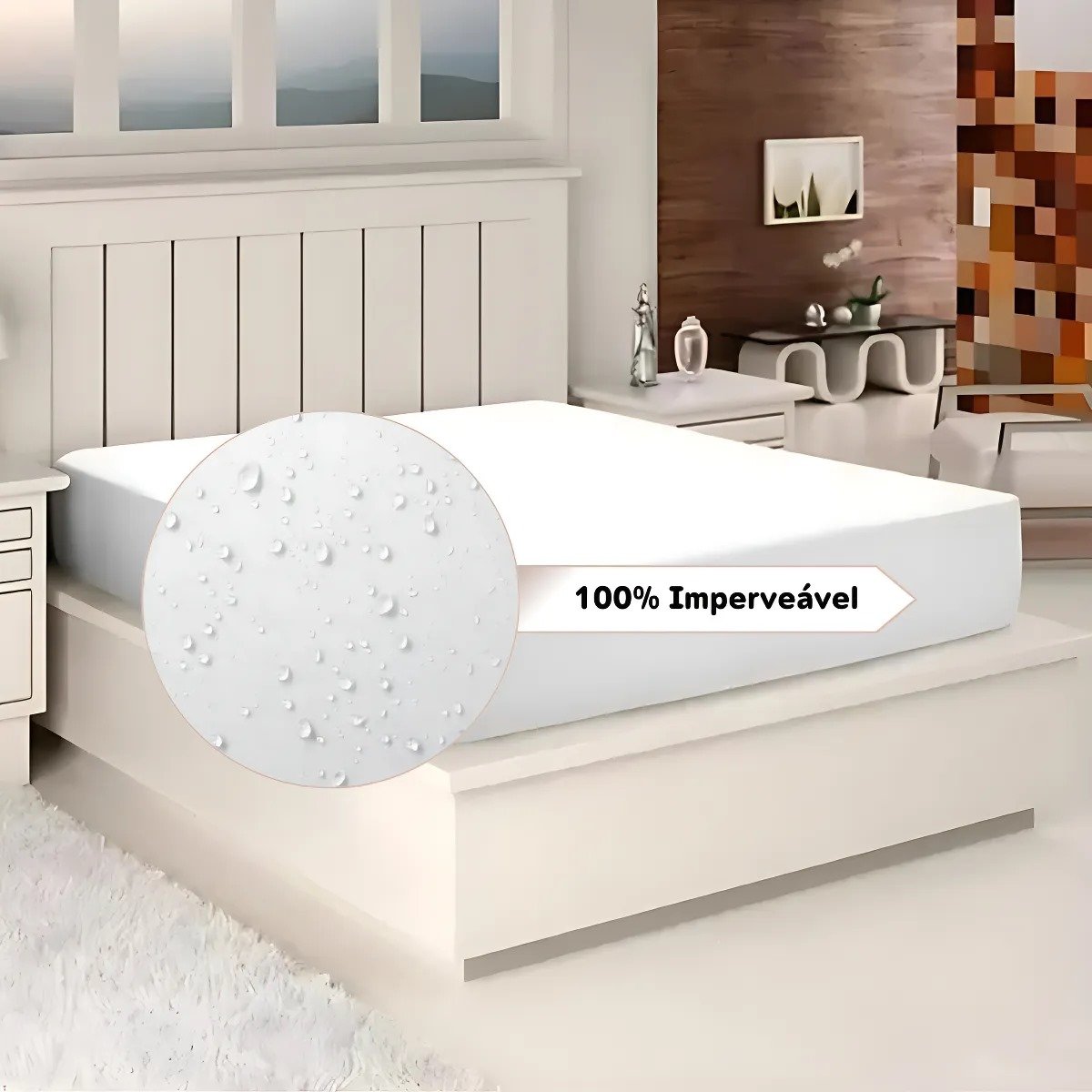 Protetor de Colchão Impermeável Queen - 1,60x2,00x0,30m - Imagem 2